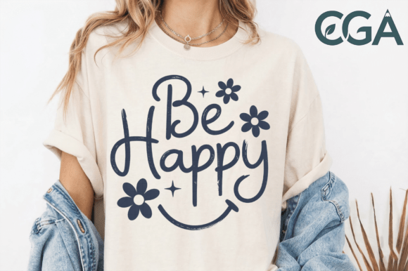 Be Happy Positivity Quote Png: A Design Asset for Spreading Joy