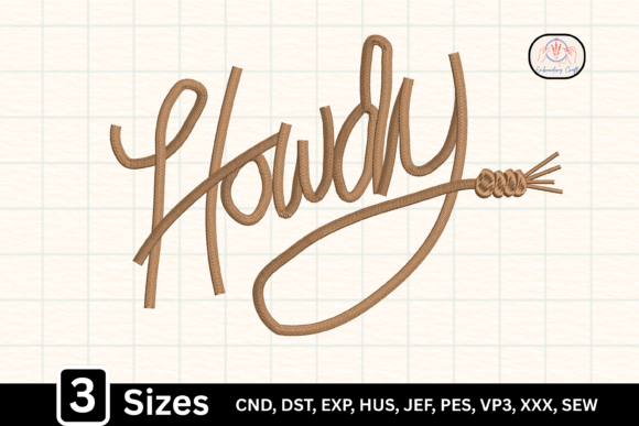 Howdy Rope Embroidery: Authentic Western Lettering