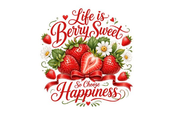 Life is Berry Sweet Choose Happiness: A Font for Joyful Designs