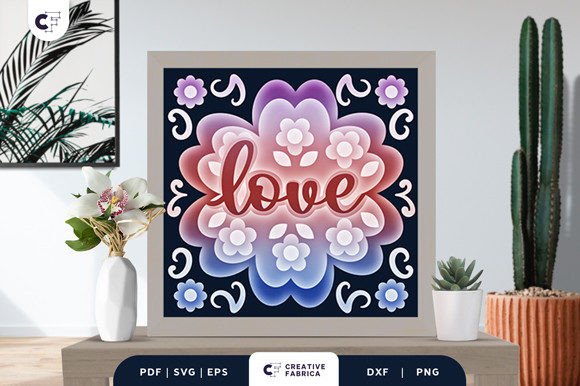 Love 3D Layered Paper Cut SVG: Crafting Depth and Romance