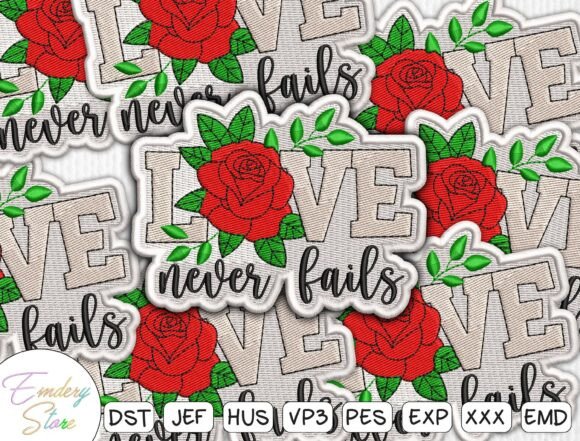 Love Never Fails Embroidery Design: Timeless Elegance