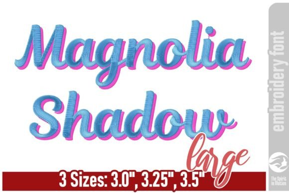Magnolia Shadow Embroidery Font - Large: A Graceful Script