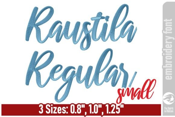 Raustila Embroidery Font - Small: Elegant Cursive Script