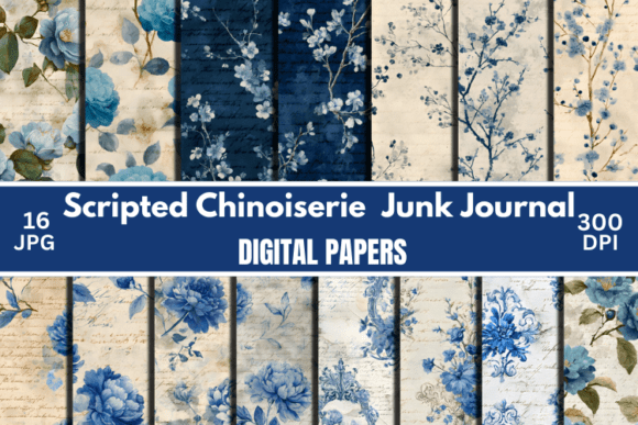 Scripted Chinoiserie Junk Journal Kit: A Designer's Guide to Elegant Ephemera