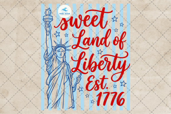 Striped Sweet Land of Liberty PNG: A Modern Americana Design Asset