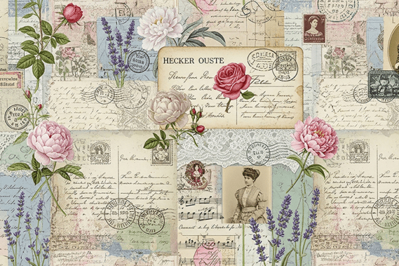 Timeless Romance: Using Vintage Postcard Floral Junk Journal Art