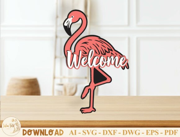 Tropical Welcome: The Flamingo Laser Cut SVG Design